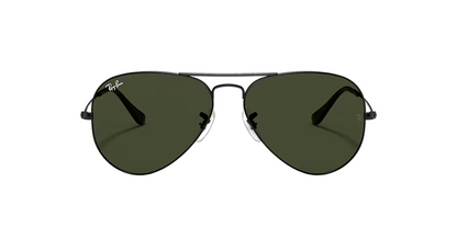Ray Ban 3025 002/58 Black Classic Aviator Sunglasses Polarized 58 mm