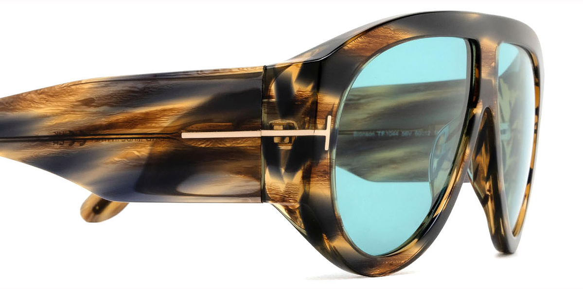 Tom Ford BRONSON FT 1044 Striped Brown/Blue 56V Sunglasses New 60mm