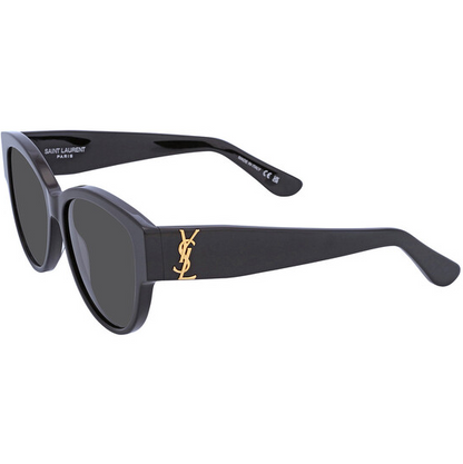 Saint Laurent Grey Oval Ladies Sunglasses SL M3 002 55