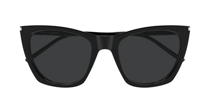 Saint Laurent Sunglasses SL 214 Kate Thin 001 Shiny Black Gray