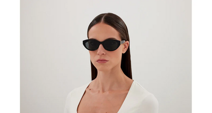 Saint Laurent SL M148 001 Sunglasses Women's Black/Grey Full Rim Oval Shape 54mm