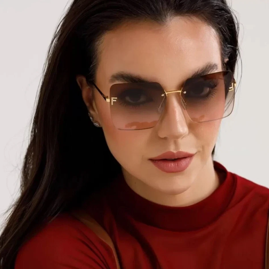 FENDI FE4082US 30B Crystal Endura Gold Gradient Smoke Lens Women Sunglasses