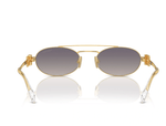 MIU MIU MU 54ZS 5AK30C Gold Grey Gradient Lens Oval Women Sunglasses - ModaBlvck