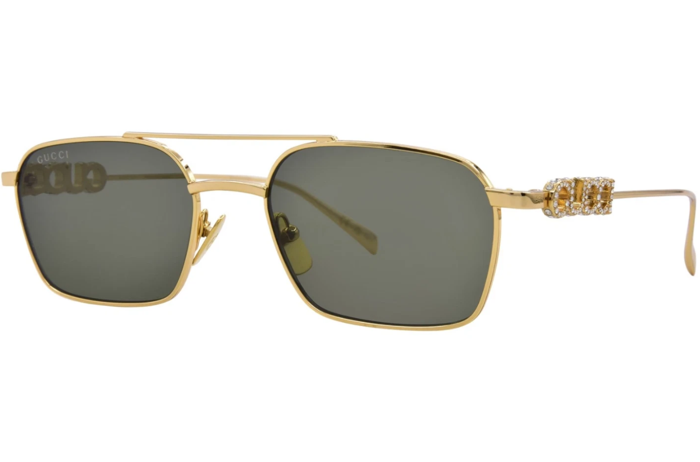 Gucci GG1804S 001 Sunglasses Women's Gold/Grey Lenses Pilot Style 54-mm