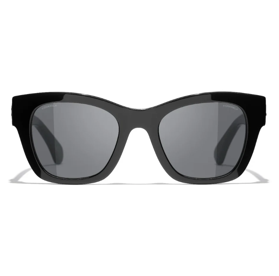Chanel 5478 Black & Gold Square Heart Sunglasses