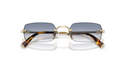 Miu Miu Logo MU B50S ZVN80O Square Sunglasses in Gold / Blue Gradient Lens