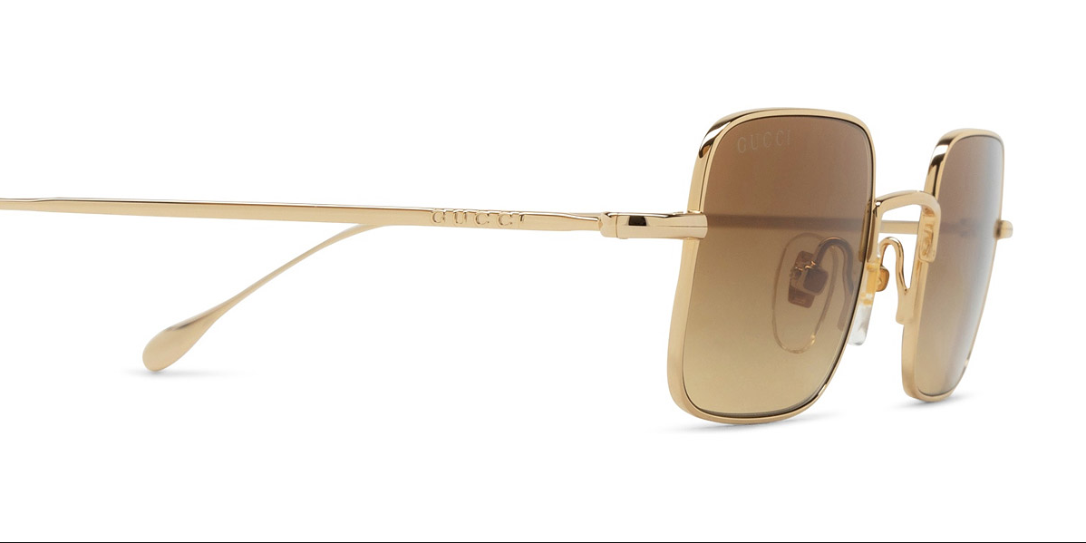 Gucci GG1813S 002 Sunglasses Men's Gold/Brown Square Shape 41mm Gucci GG1813S 002 Sunglasses Men's Gold/Brown Square Shape 41mm