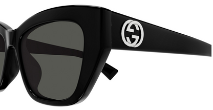 Gucci GG1844SA 001 Sunglasses Women's Black/Grey Lenses Cat Eye Style 55mm