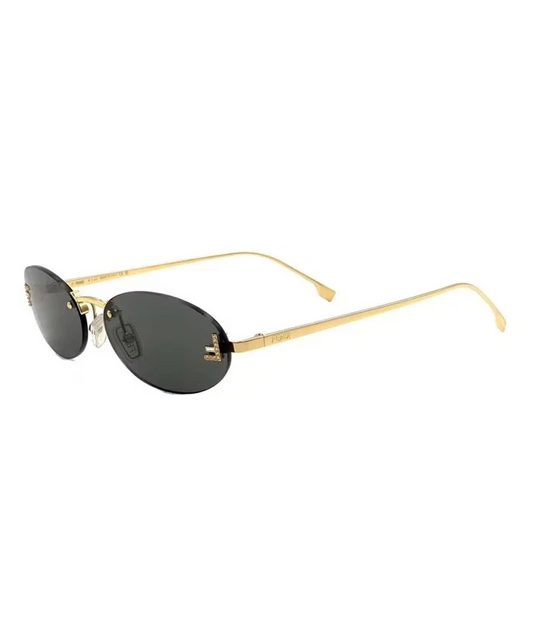 FENDI First FE4075US 30A Shiny Crystal Endura Gold Grey Lens Women Sunglasses