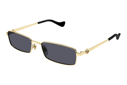 GUCCI GG1600S 001 Gold Grey Unisex Large 56mm Sunglasses