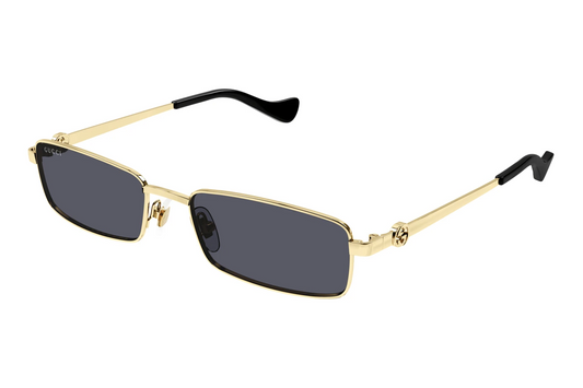 GUCCI GG1600S 001 Gold Grey Unisex Large 56mm Sunglasses