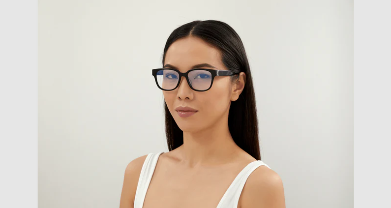 Saint Laurent SL M33/F 001 Eyeglasses Women's Black/Silver Optical Frame 54mm