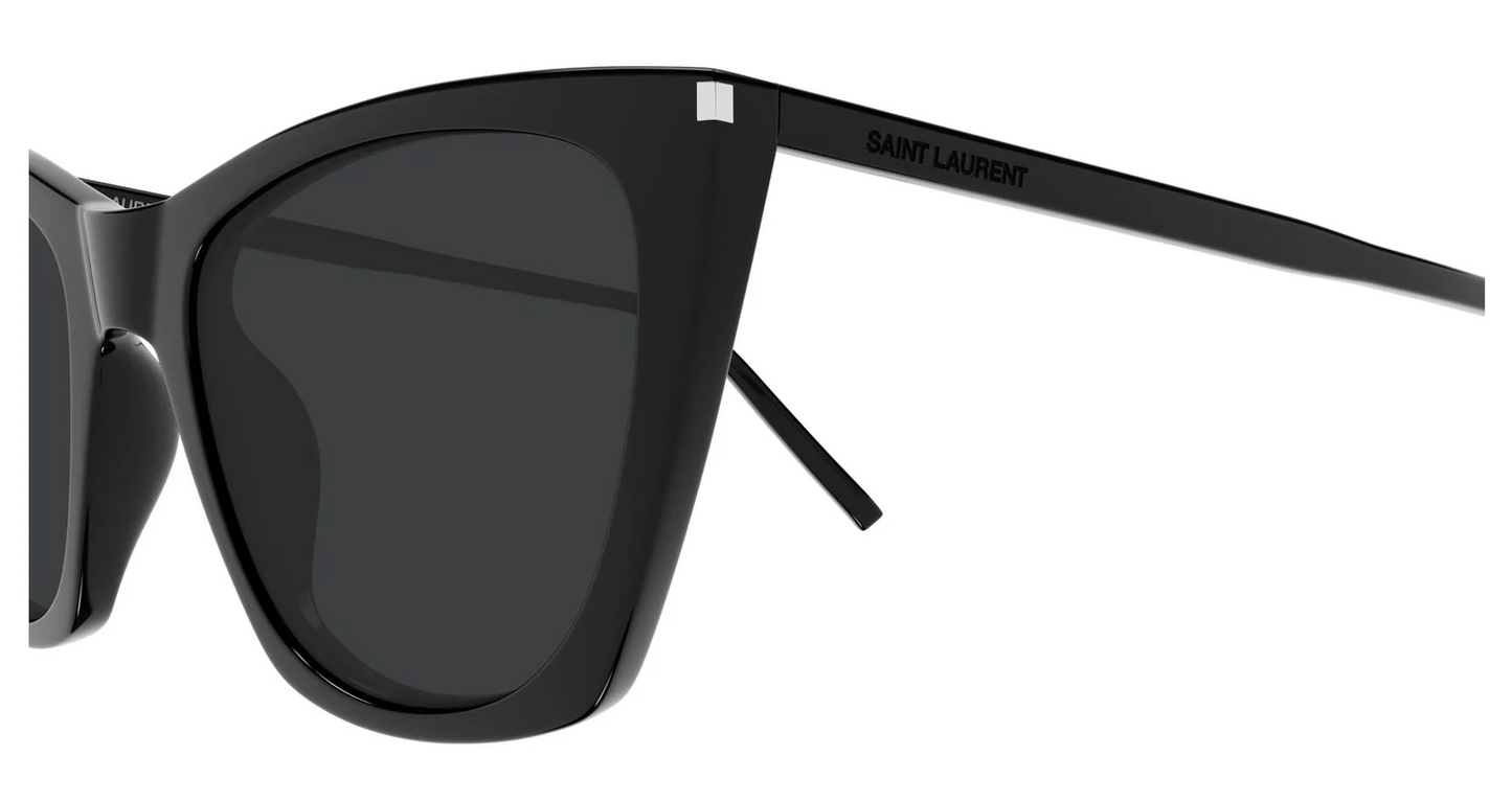 Saint Laurent Sunglasses SL 214 Kate Thin 001 Shiny Black Gray