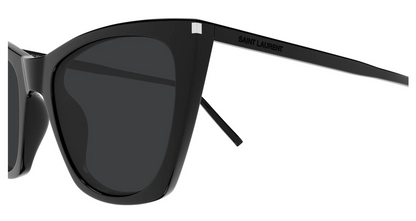 Saint Laurent Sunglasses SL 214 Kate Thin 001 Shiny Black Gray