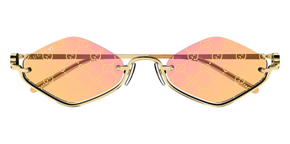 GUCCI GG1604S 004 Gold Semi Rimless Cat Eye Sunglasses Women
