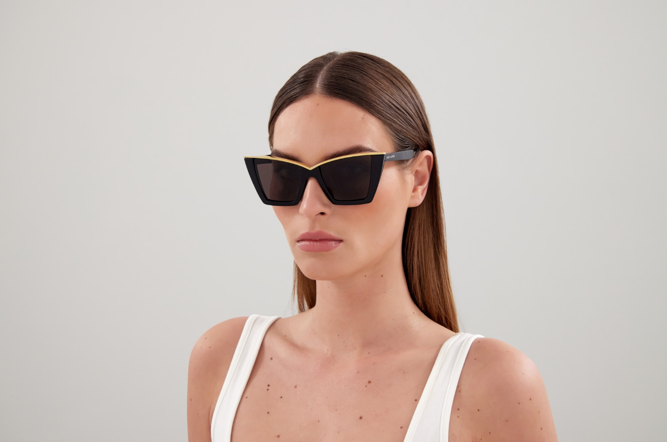 SAINT LAURENT SL 570 001 Cat Eye Acetate Black 54 mm Women's Sunglasses