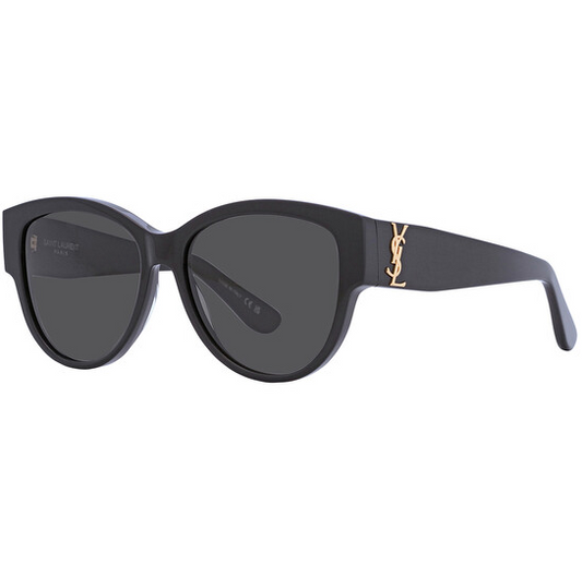 Saint Laurent Grey Oval Ladies Sunglasses SL M3 002 55