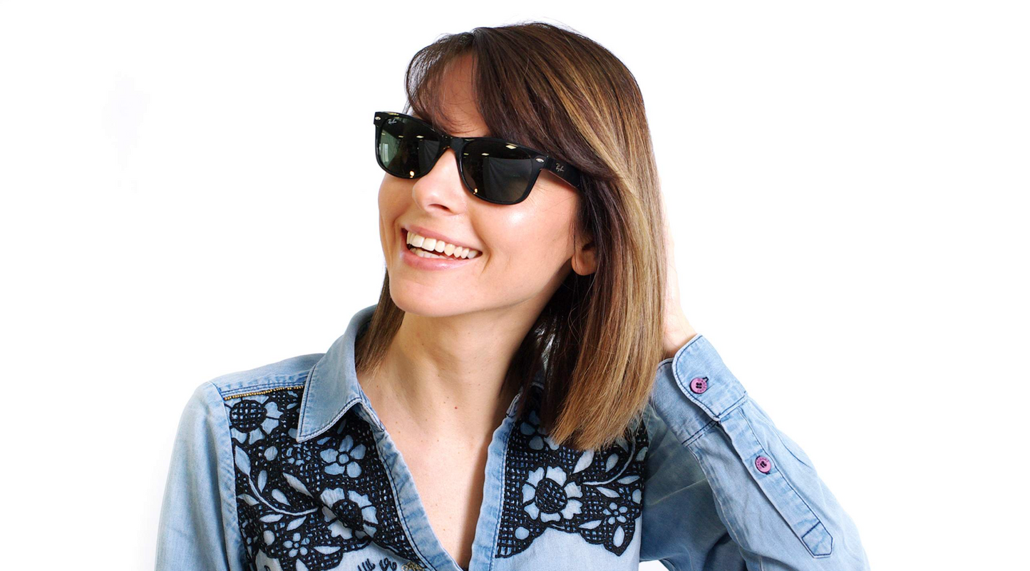 Ray-Ban New Wayfarer Tortoise/Green Classic G-15 55 mm Sunglasses RB2132 902L 55