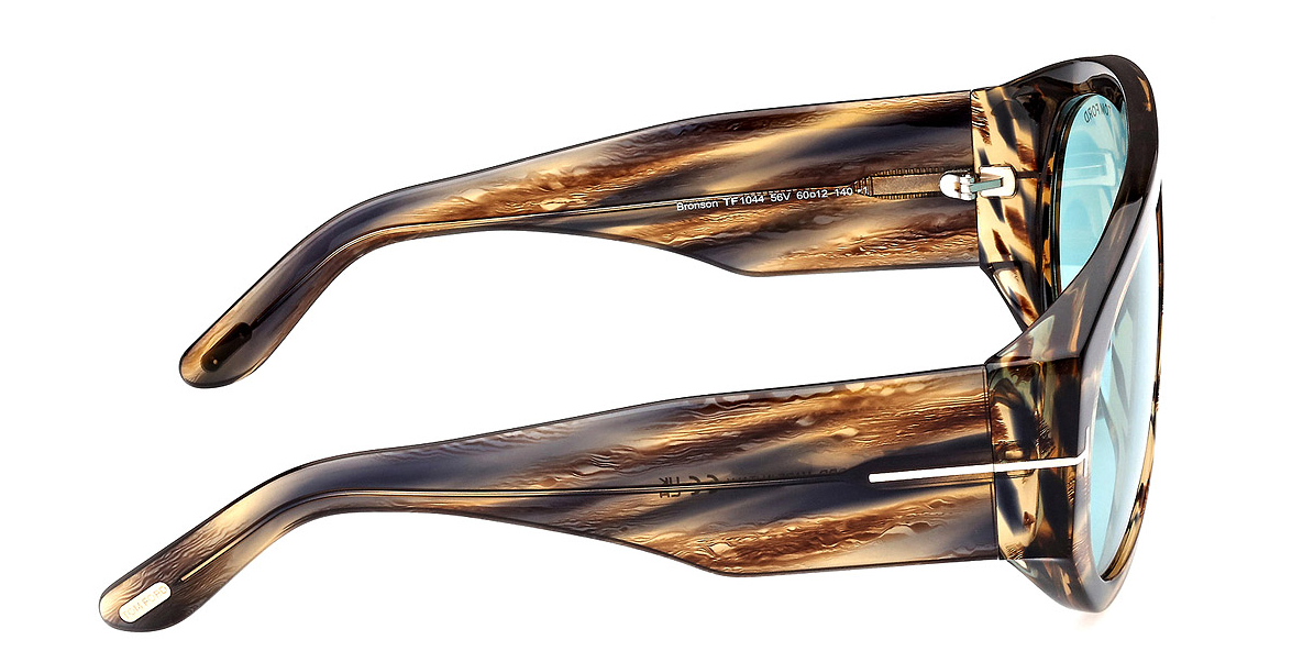 Tom Ford BRONSON FT 1044 Striped Brown/Blue 56V Sunglasses New 60mm