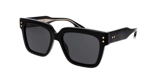 Gucci GG1084S 001 Square Quilted Thick Rim Sunglasses