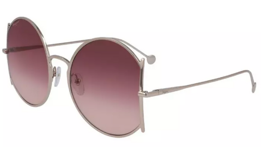 Salvatore Ferragamo SF244S 787 Rose gold Metal Sunglasses Wine Rose Gradient