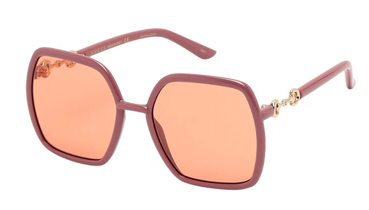 Gucci GG0890S 003 Women's Pink Frame Orange Lens Sunglasses