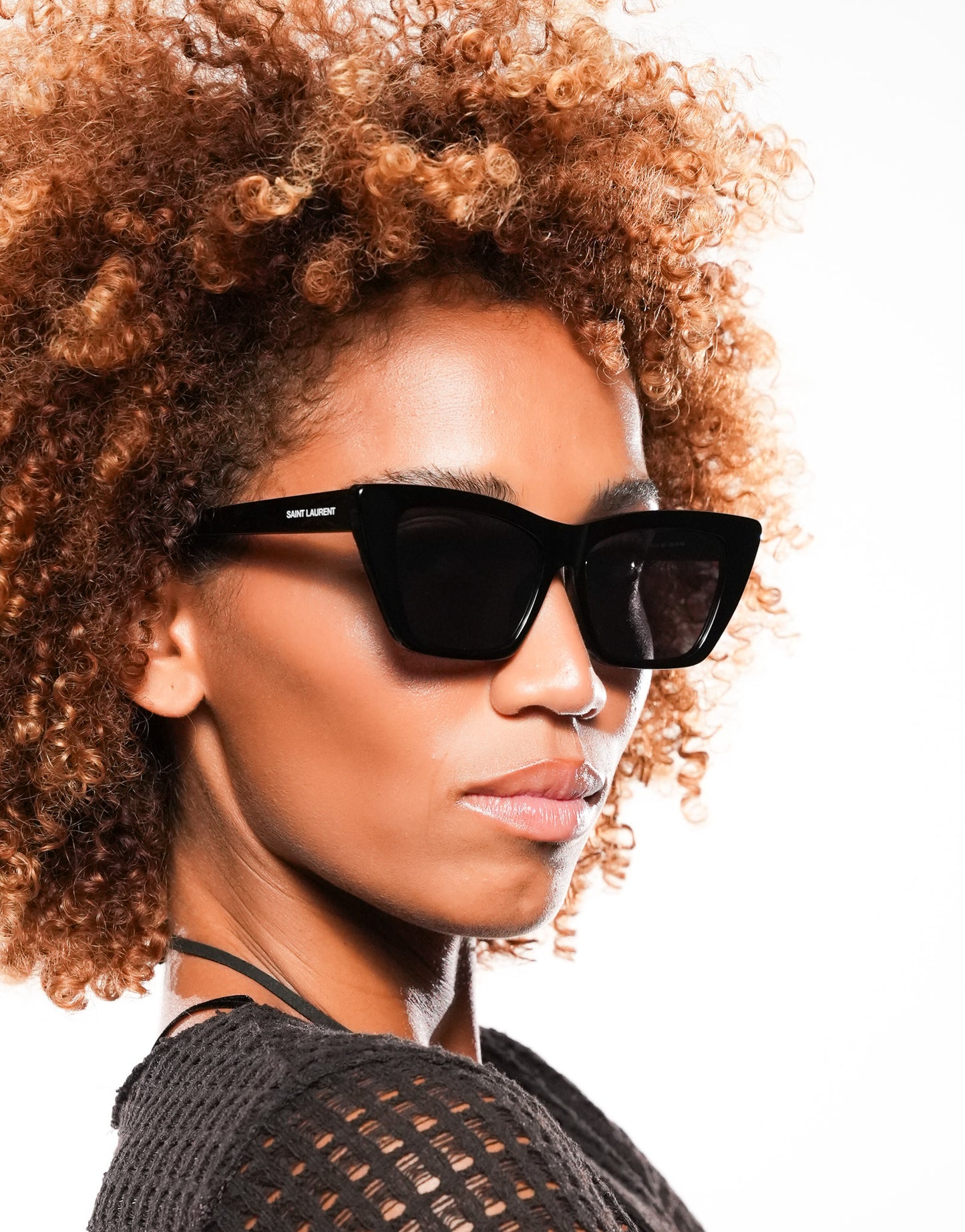 Saint Laurent Cateye Sunglasses SL276 Mica 001 Shiny Black