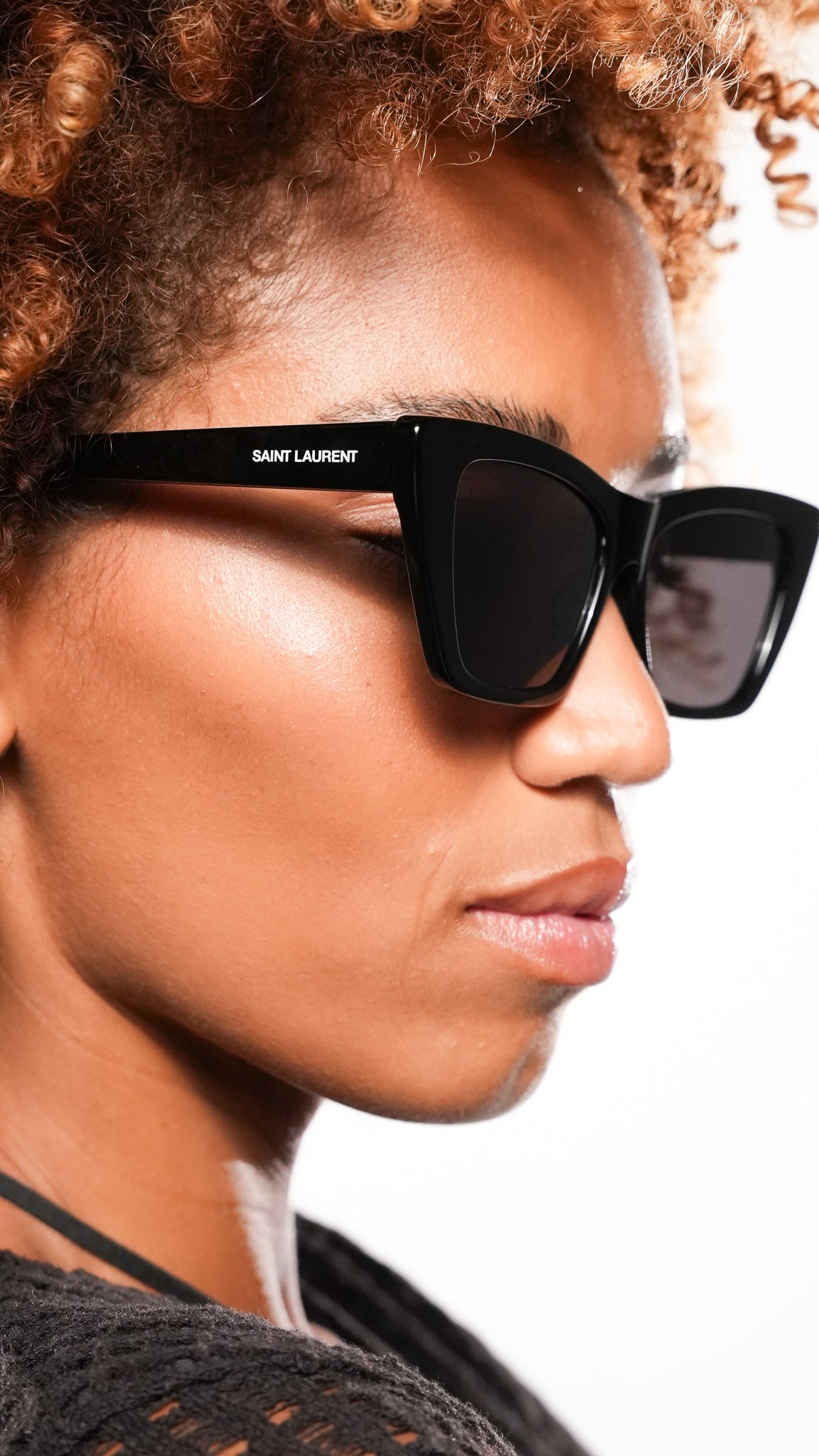 Saint Laurent Cateye Sunglasses SL276 Mica 001 Shiny Black