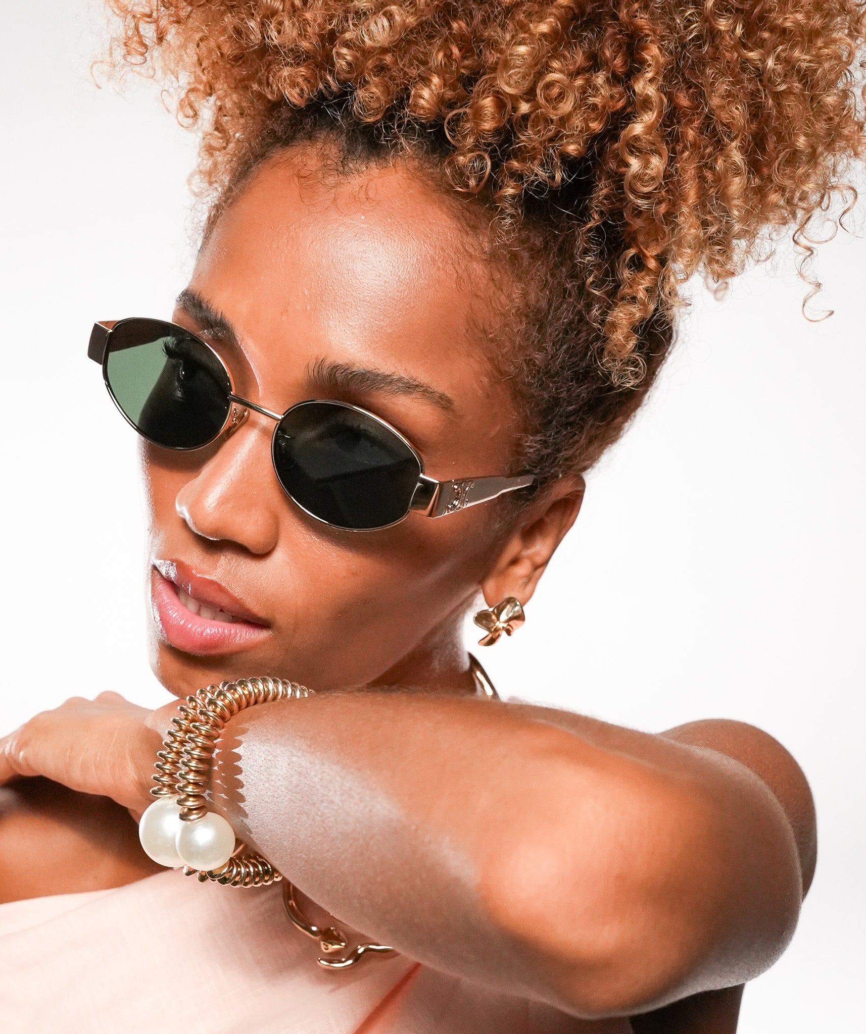 Buy Celine CL40235U 16A Triomphe Metal Sunglasses Silver Frame