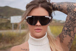 Prada PS04WS White Linea Rossa Shield Visor Sunglasses - ModaBlvck