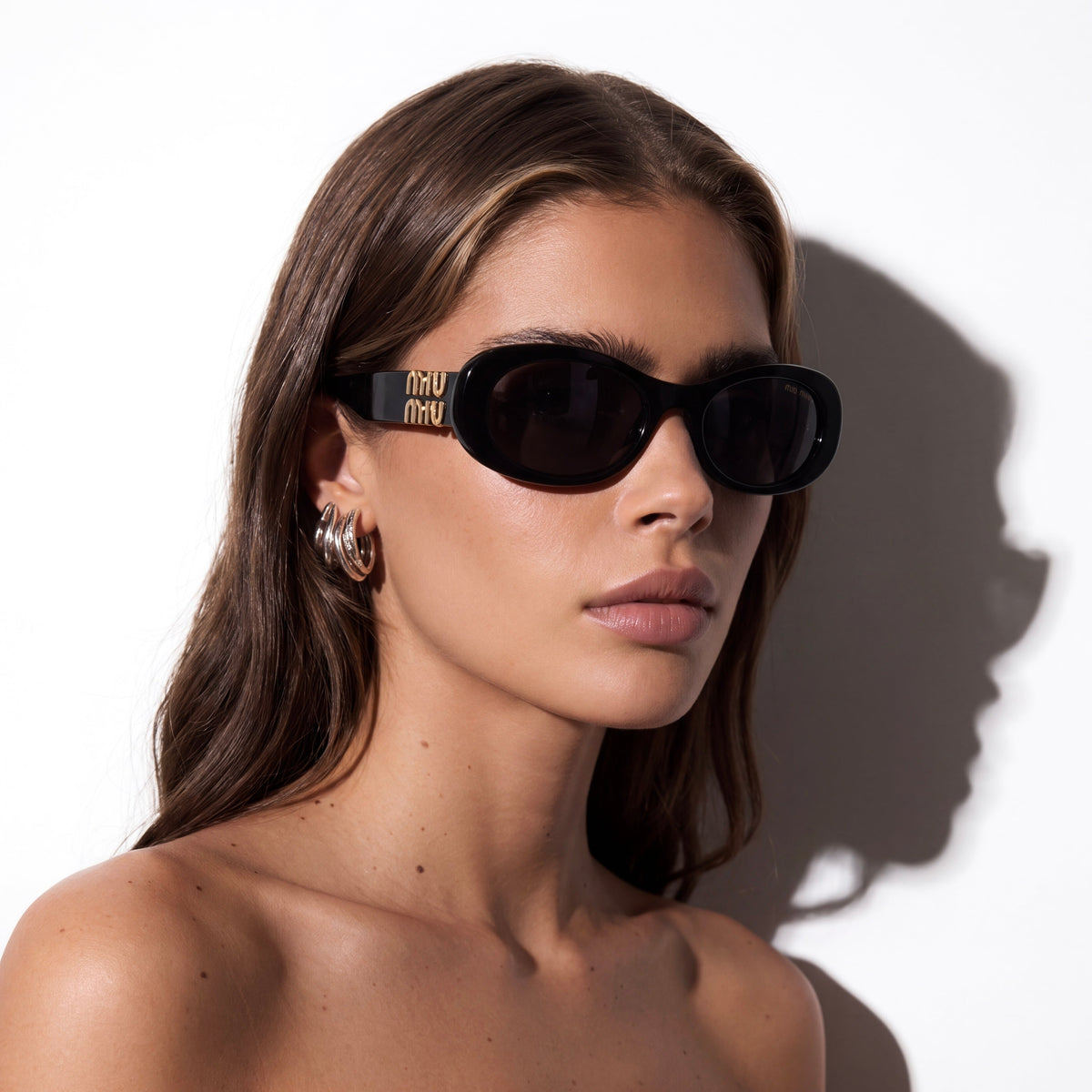 MIU MIU Sunglasses MU06ZS 1AB5S0 50mm Black / Dark Grey Lens