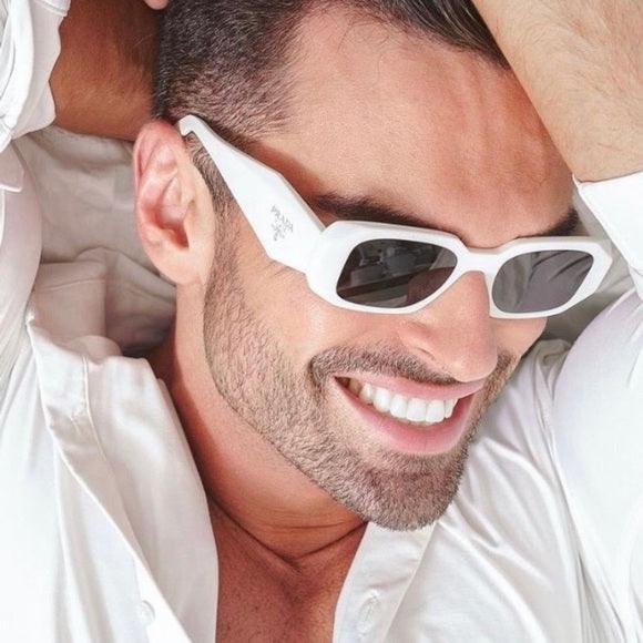 Prada PR 17WS 1425S0 White Grey Sunglasses - ModaBlvck