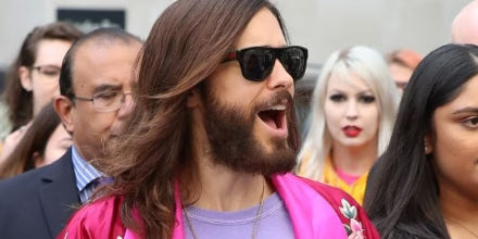 Gucci GG0341S 001 Black Grey Square Sunglasses As seen on Jarred Leto