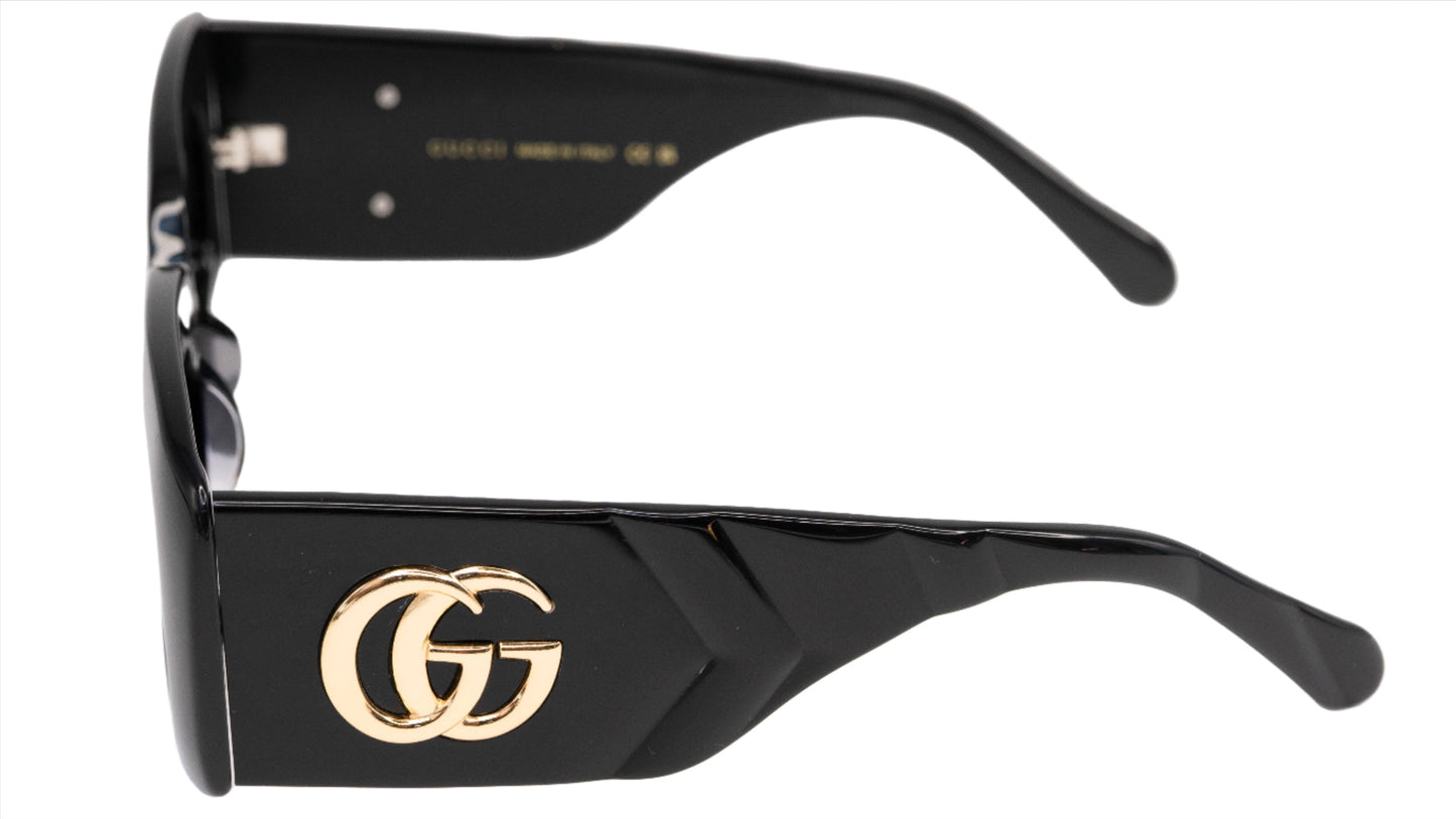 Gucci GG0811S Thick Rim Rectangle Quilted Sunglasses