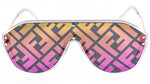 Fendi FE0039U Multicolor Monogram Aviator Sunglasses - ModaBlvck