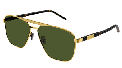 Gucci GG1164 004 Gold Frame with Green Lenses Sunglasses