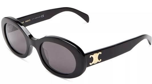 Celine Cl40194U 01A Oval Cat Eye Black Sunglasses