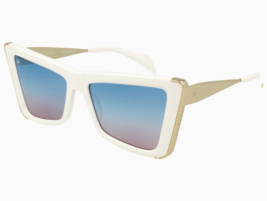 John Richmond RIS.052.03 White & Gold Oversized Square Sunglasses