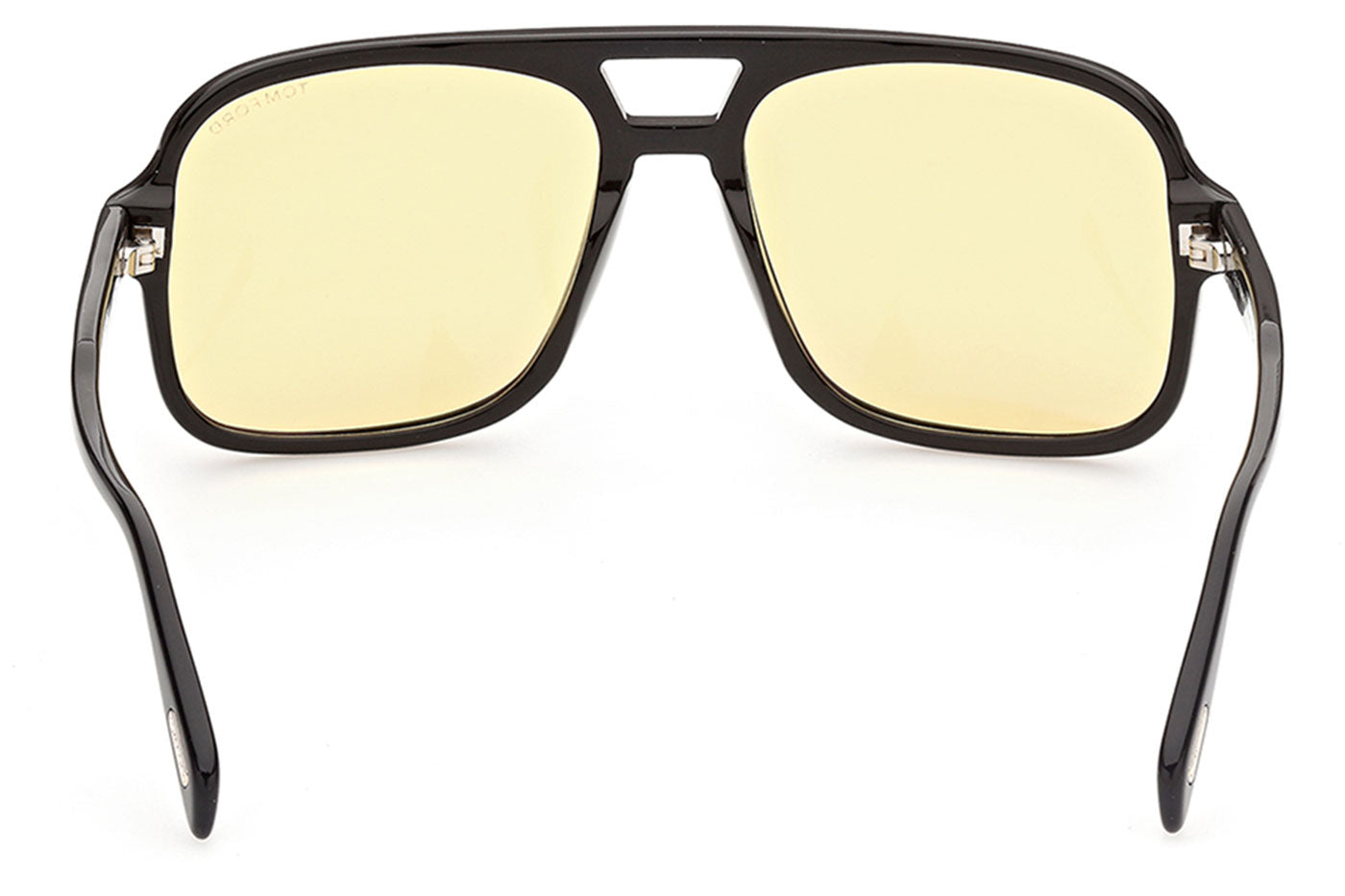 Tom Ford FT0884 01E Square Pilot Sunglasses Black / Yellow Lens