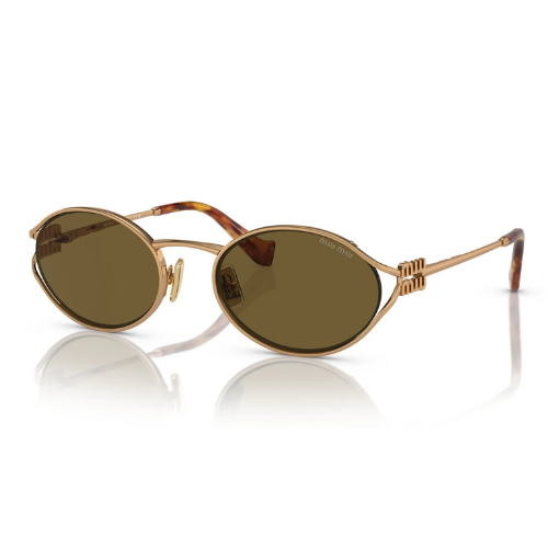 MIU MIU MU52YS 70E01T 54 Metal Oval Gold SUNGLASSES