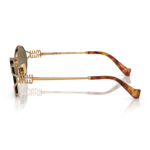 MIU MIU MU52YS 70E01T 54 Metal Oval Gold SUNGLASSES