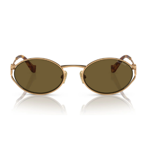 MIU MIU MU52YS 70E01T 54 Metal Oval Gold SUNGLASSES