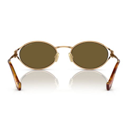 MIU MIU MU52YS 70E01T 54 Metal Oval Gold SUNGLASSES