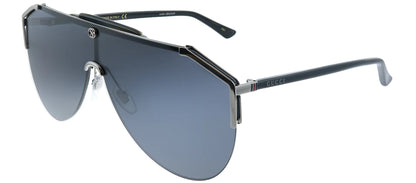 Gucci GG0584S 001 Ruthenium Shiny Black Grey Sunglasses