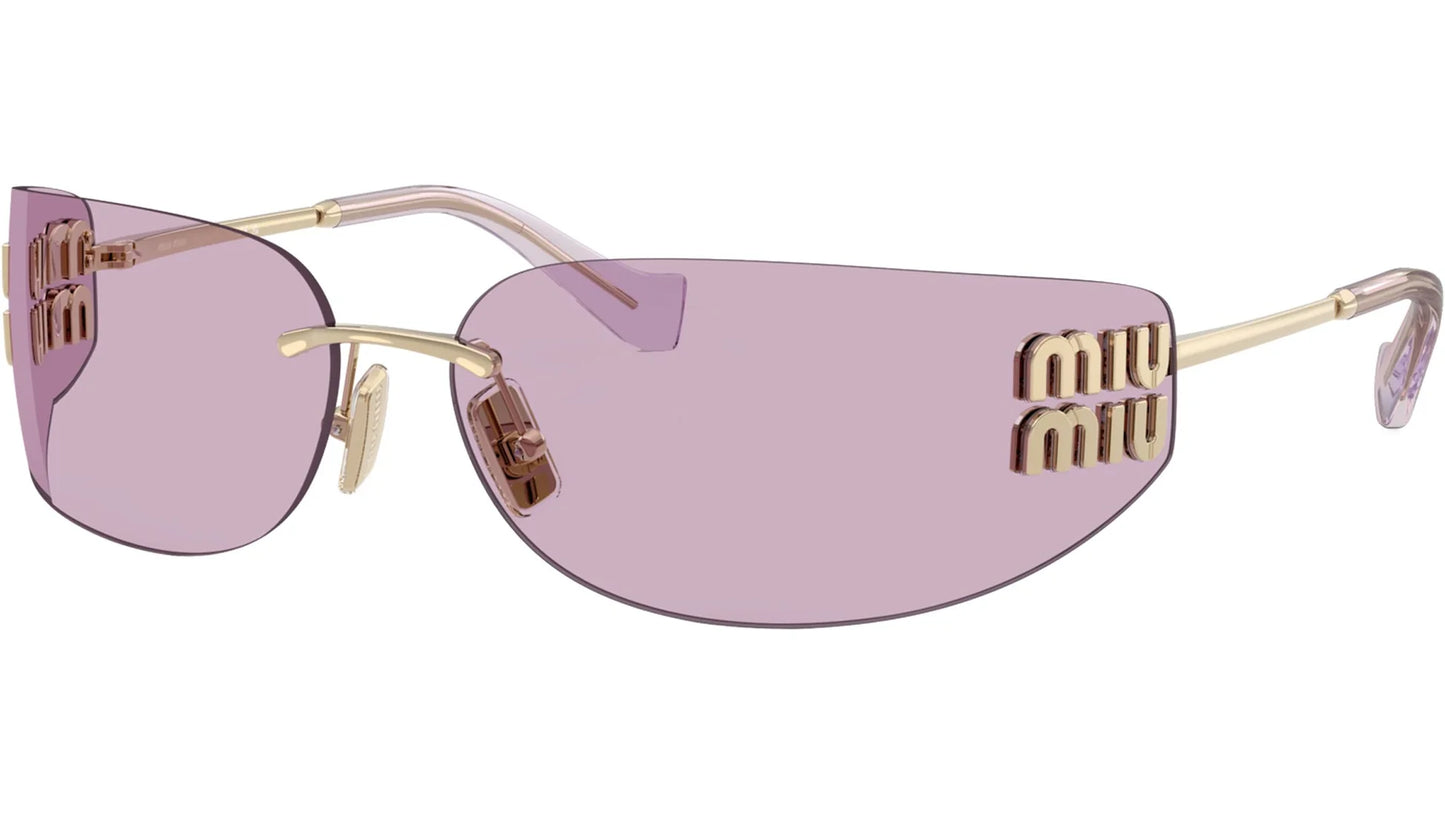 Miu Miu MU A51S ZVN90O Light pink Lenses Rimless Rectangle Sunglasses