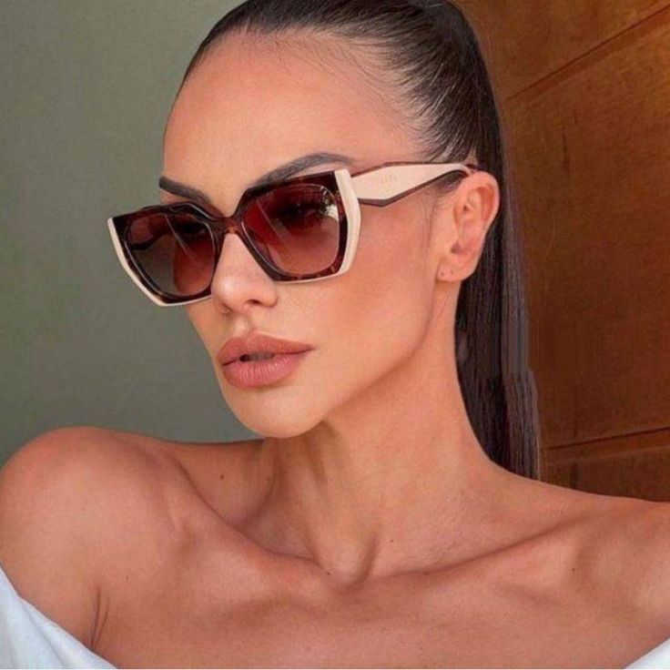 Prada PR 15WS 01R0A6 Square Tortoise Oversized Sunglasses