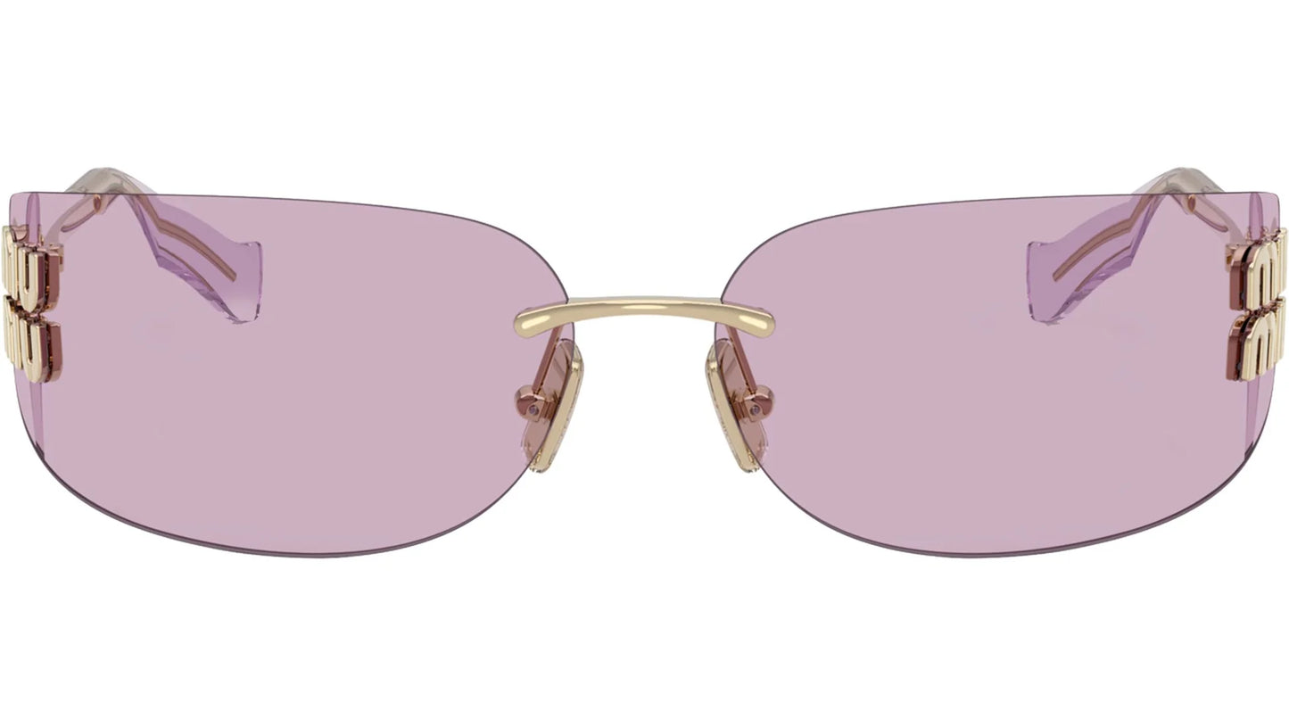 Miu Miu MU A51S ZVN90O Light pink Lenses Rimless Rectangle Sunglasses