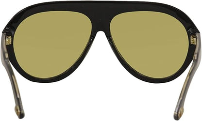 Gucci GG0479S 002 Black Yellow Aviator Sunglasses