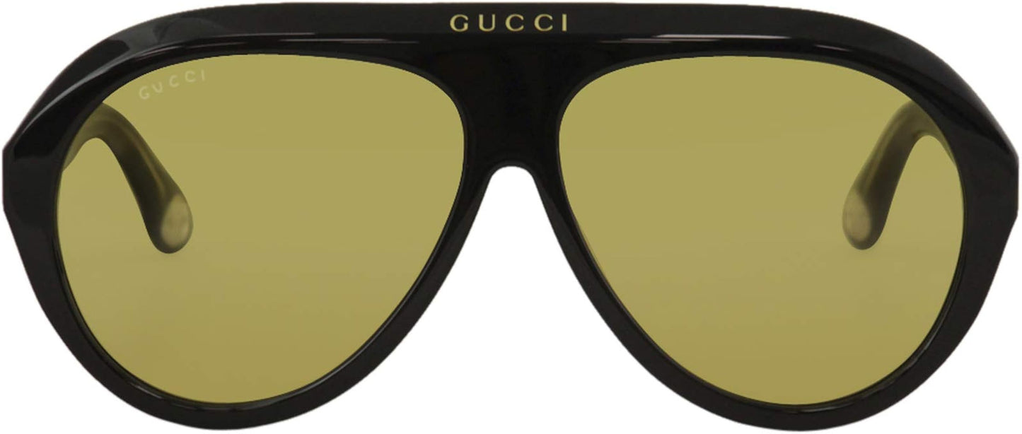 Gucci GG0479S 002 Black Yellow Aviator Sunglasses