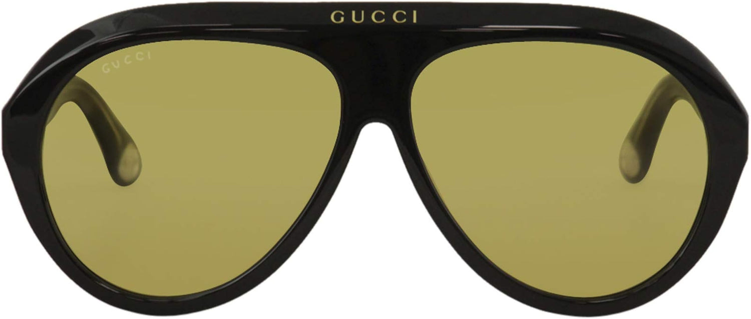 Gucci GG0479S 002 Black Yellow Aviator Sunglasses